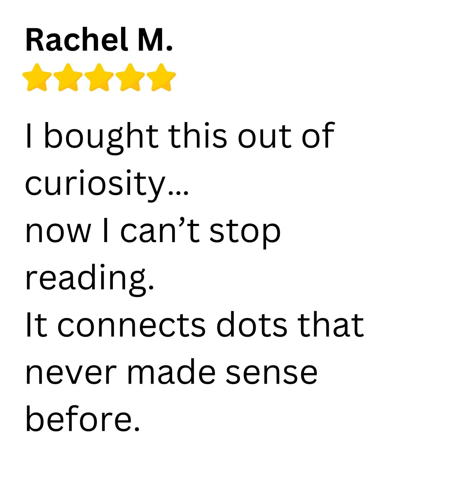Five-star customer review from Rachel M.