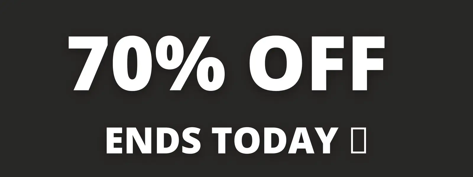 70 percent off — ends today